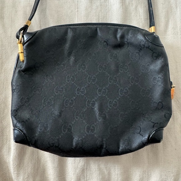 Vintage Gucci Black Leather Shoulder Bag - Picture 2 of 7